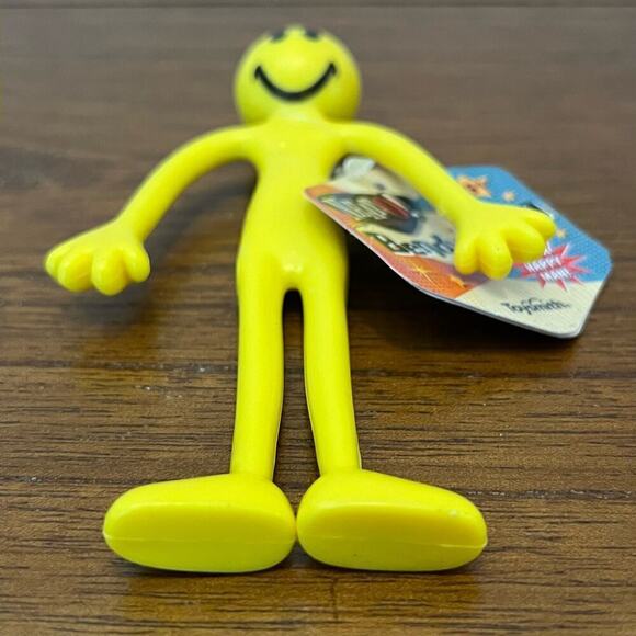Yellow Pliable Plastic Bendable Man Smiley Head Face Novelty Toy Happy Dude Guy - Picture 6 of 8